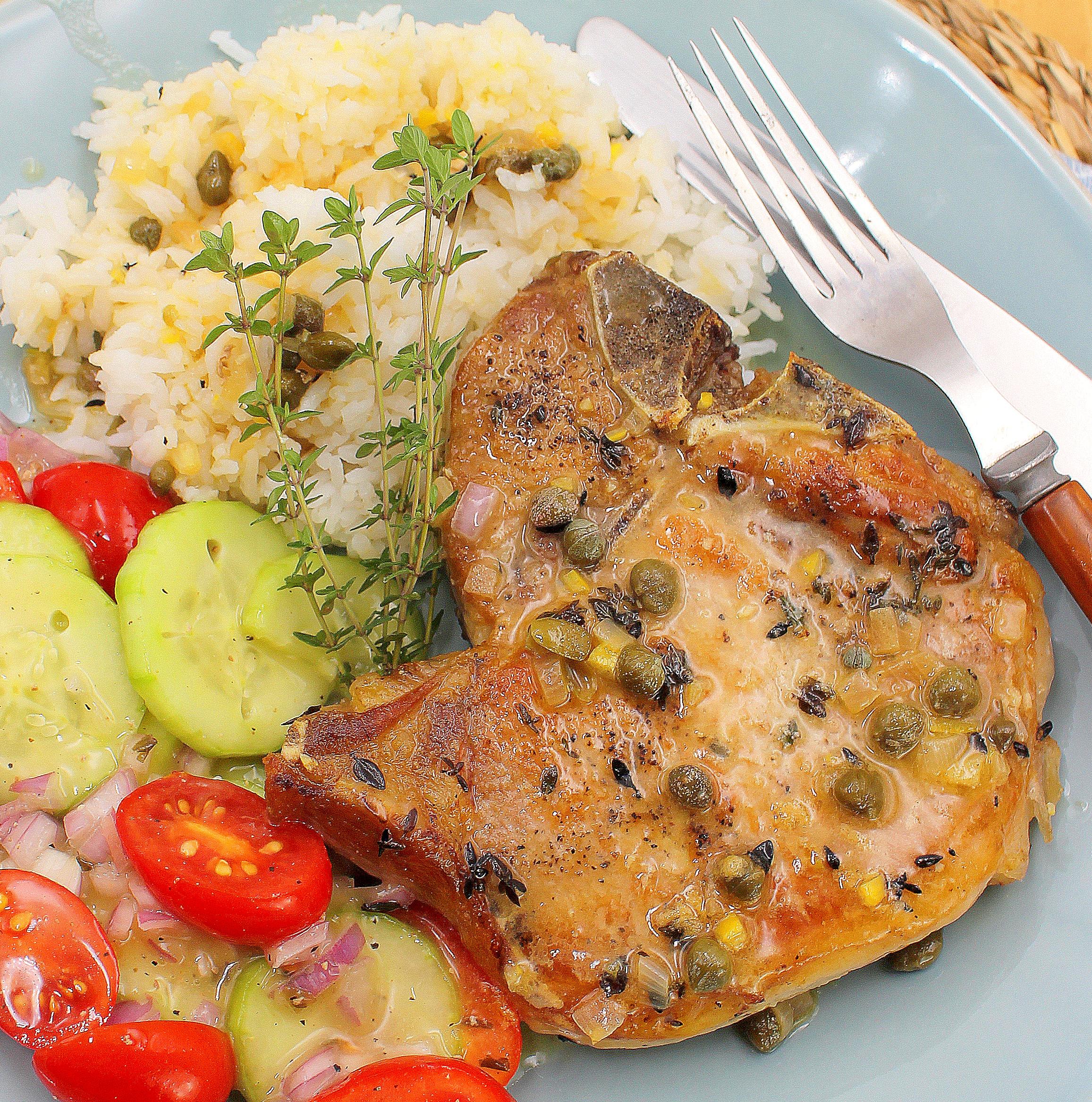  Lemon and parsley create a perfect balance of flavors in these delicious pork chops.