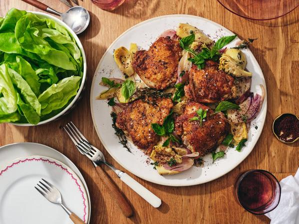  Let the aromas take you to the Mediterranean with this wine-baked chicken recipe