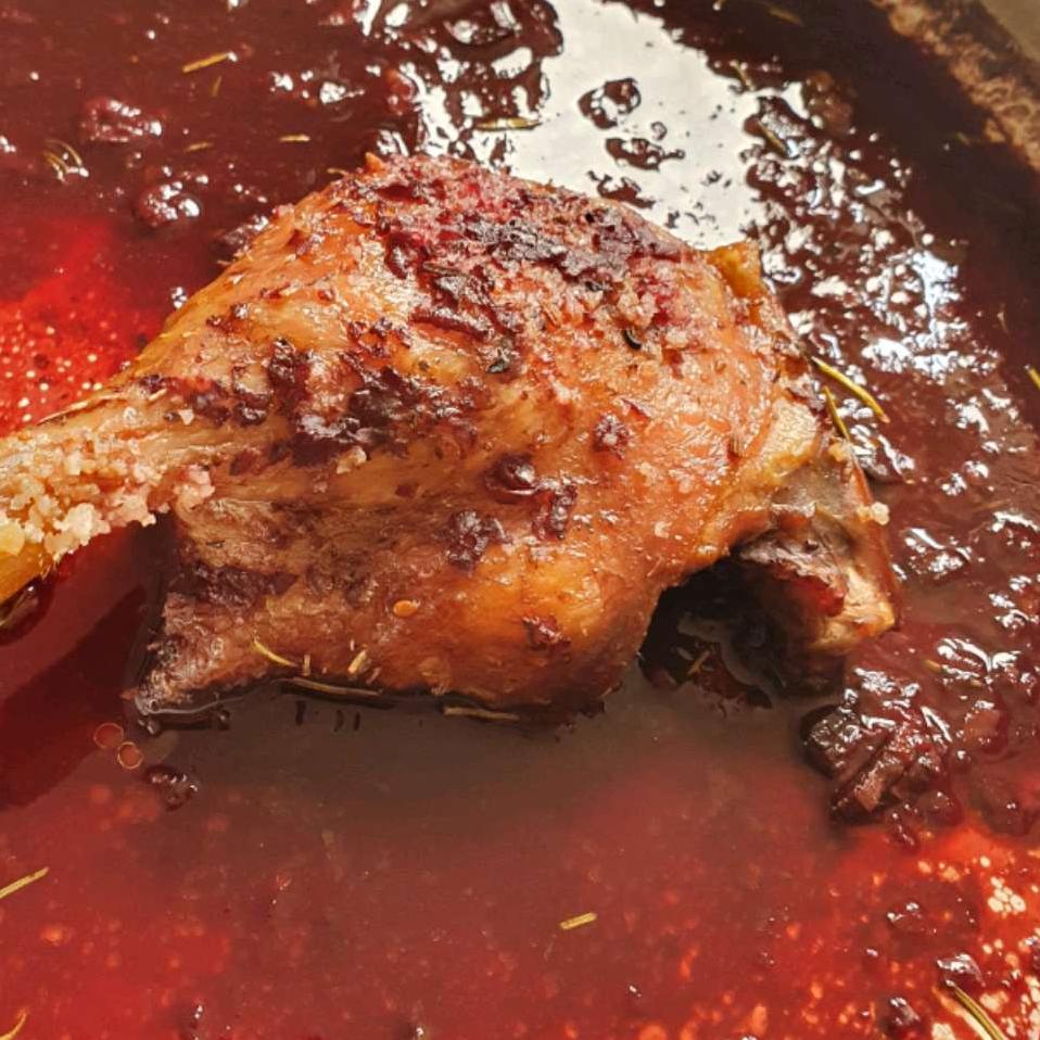  Let the rich, bold flavors of the red wine sauce elevate your roast duck legs to a whole new level