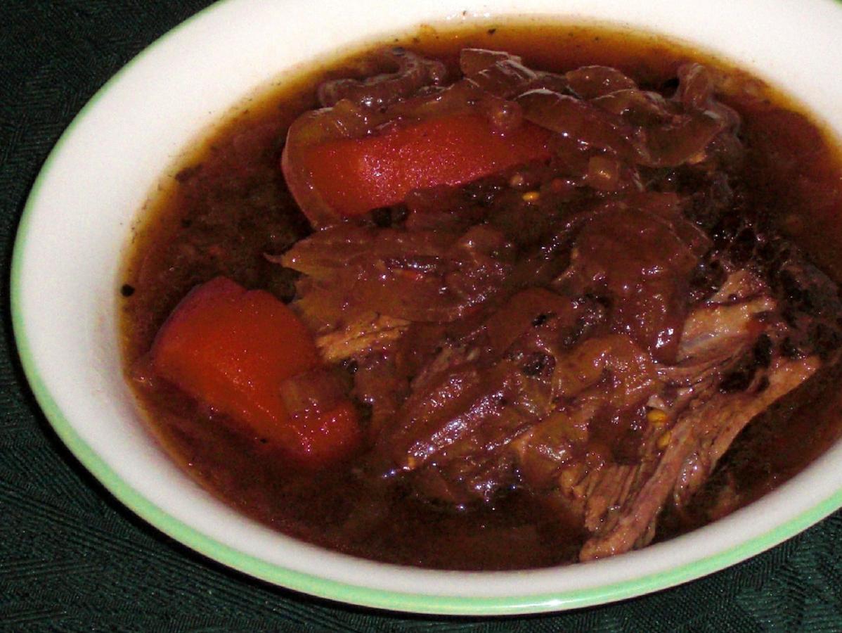  Made with red wine, garlic, and delicious herbs, this pot roast is a must-try.