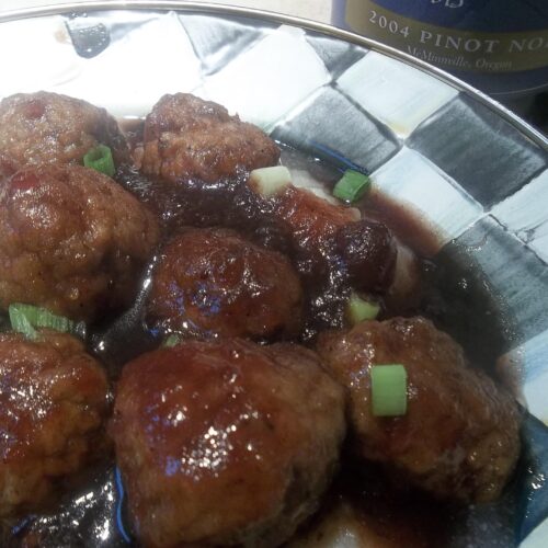 Meatballs in Cranberry and Pinot Noir Sauce