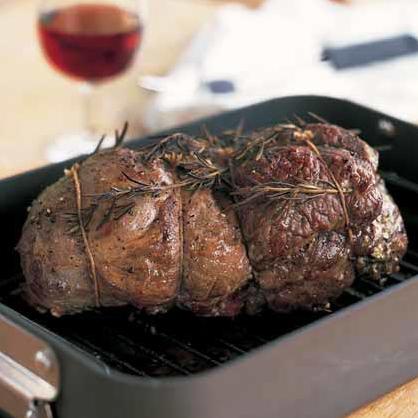 Mediterranean Roasted Leg of Lamb With Red Wine Sauce
