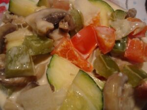 Mediterranean Vegetables in a Creamy White Wine Sauce