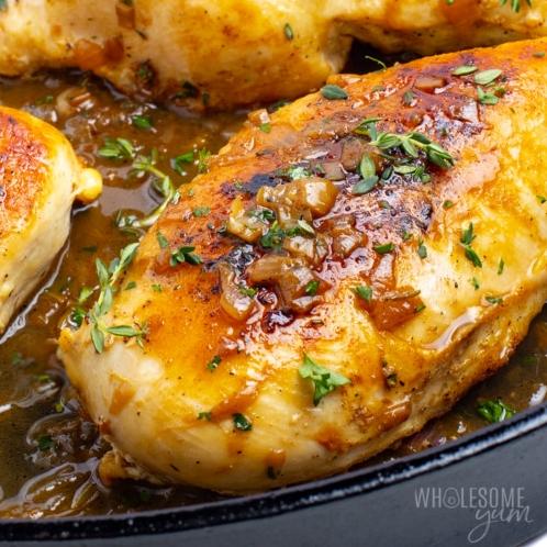  Melt-in-your-mouth chicken, smothered in luxurious brown wine sauce.