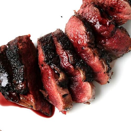 Oak Smoked Breast of Duck With Port Wine Reduction