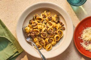 Orecchiette Pasta With Veal, Capers, and Herb-White Wine Sauce