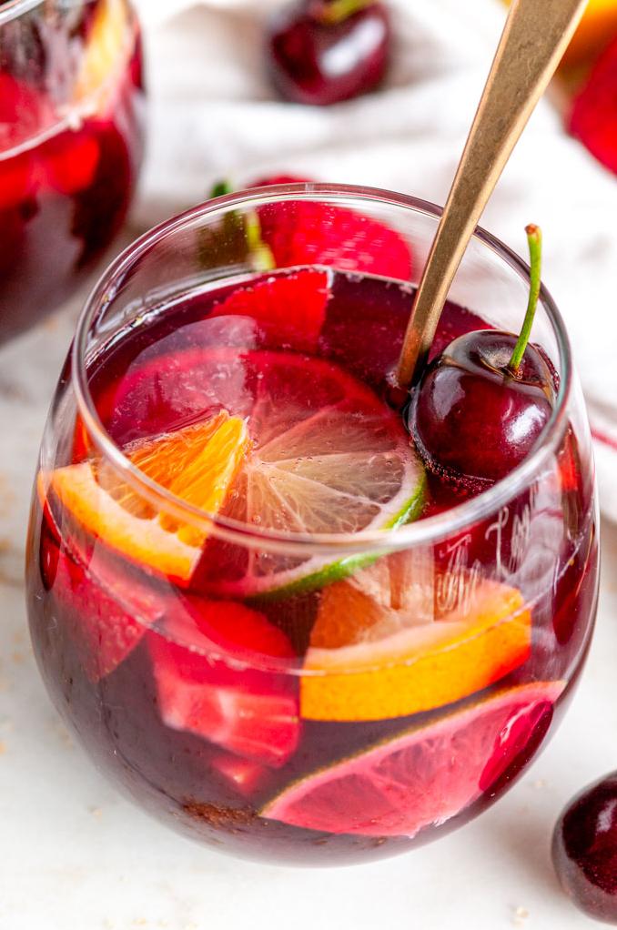  Packed with antioxidants: this cherry sangria is the perfect balance between fun and healthy.