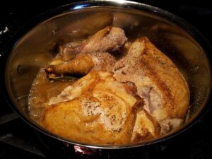 Pan Roasted Chicken With Rosemary, Garlic, and White Wine