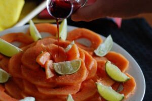 Papaya With Port Wine