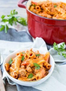 Pasta With Cabernet Sauce and Sausage