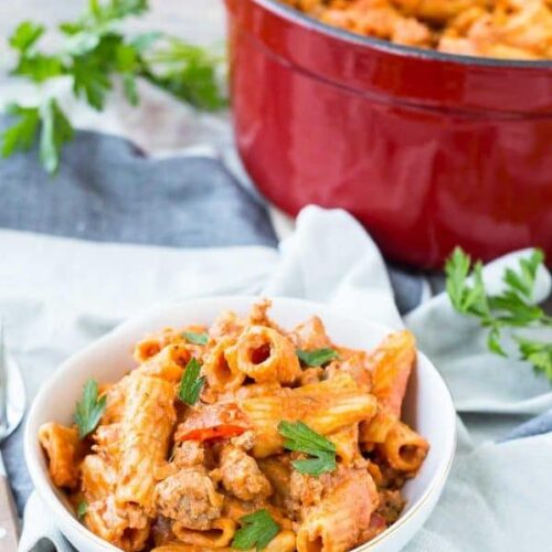 Pasta With Cabernet Sauce and Sausage