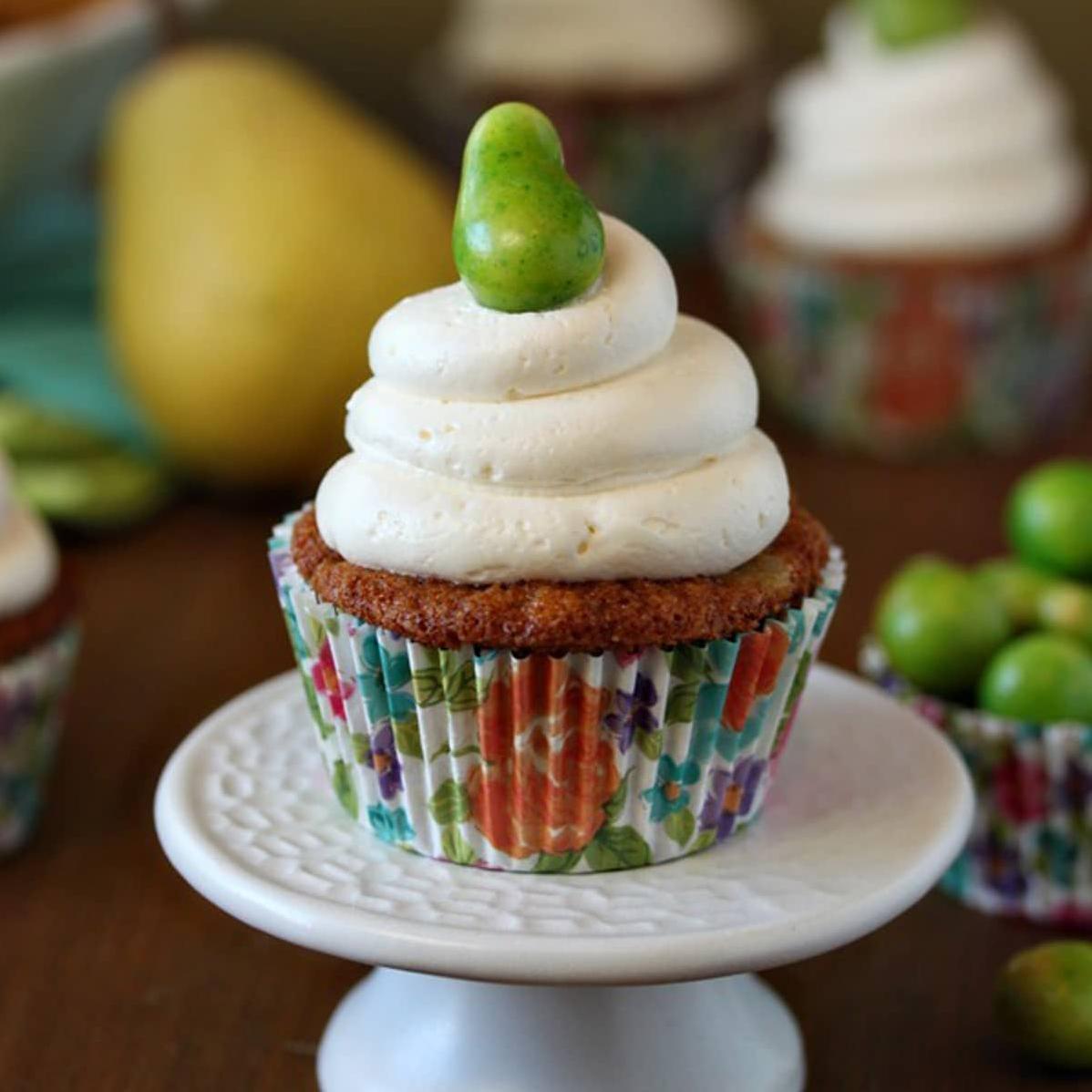 Pear Champagne Cupcakes