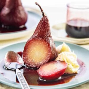 Pears Poached in Red Wine