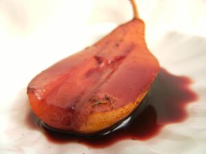 Pears Poached in Spiced Wine