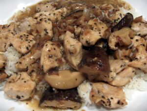 Peppered Chicken With Lemon-mushroom-wine Sauce