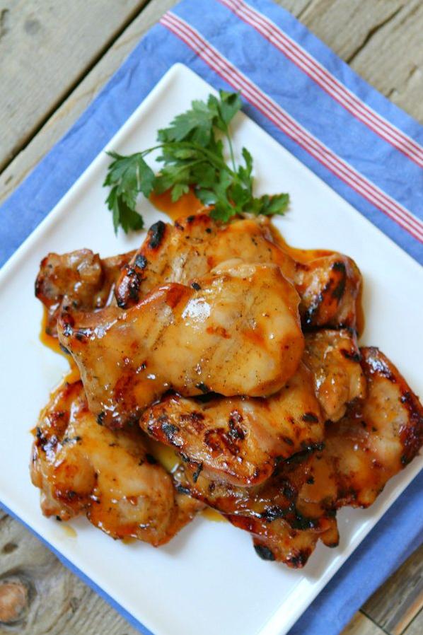  Perfectly grilled chicken with a sweet and tangy Pinot Plum Sauce.