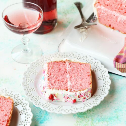 Pink Champagne Poke Cake