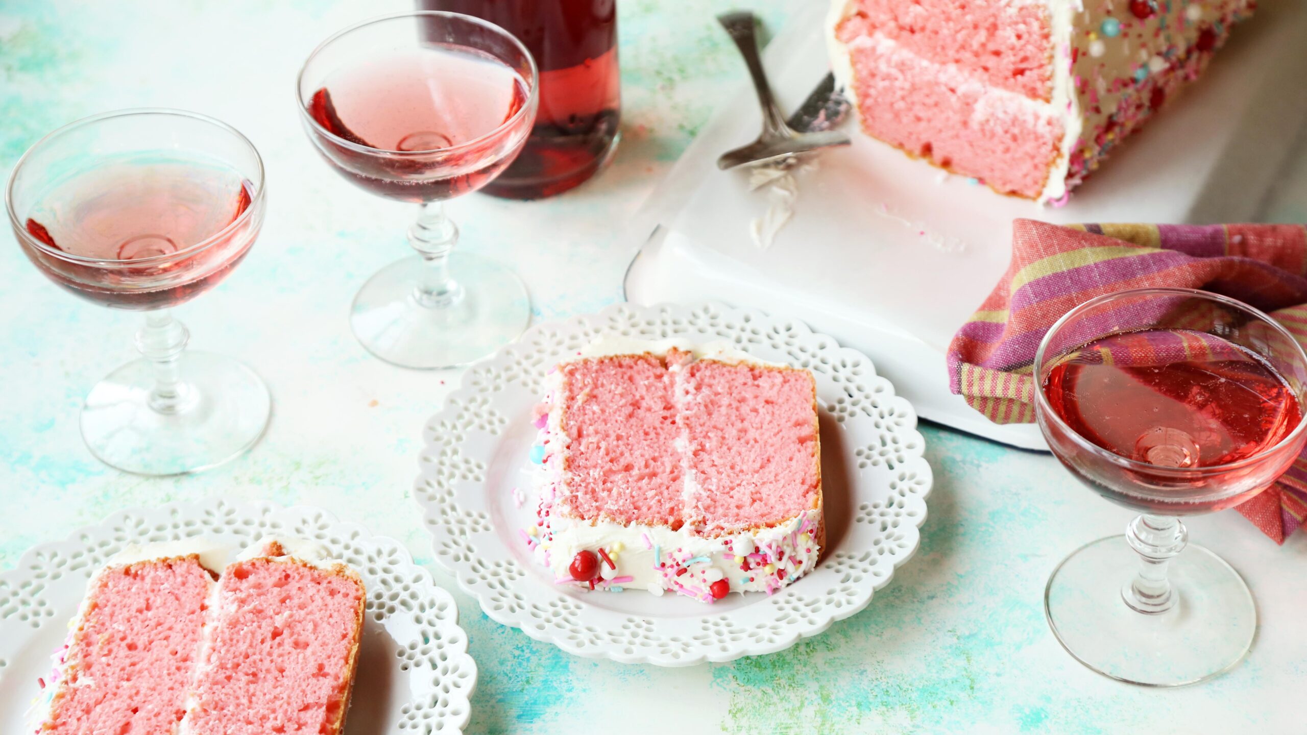 Pink Champagne Poke Cake