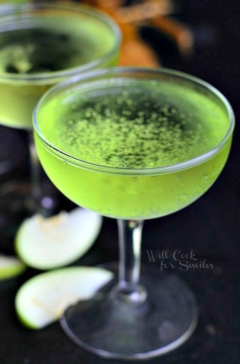  Pop the bubbly and mix up this delicious green apple cocktail