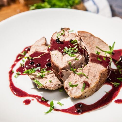 Pork With Red Wine Sauce