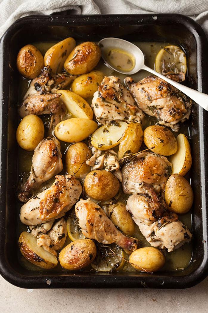 Pot Roast Chicken in Garlic, White Wine & Parsley