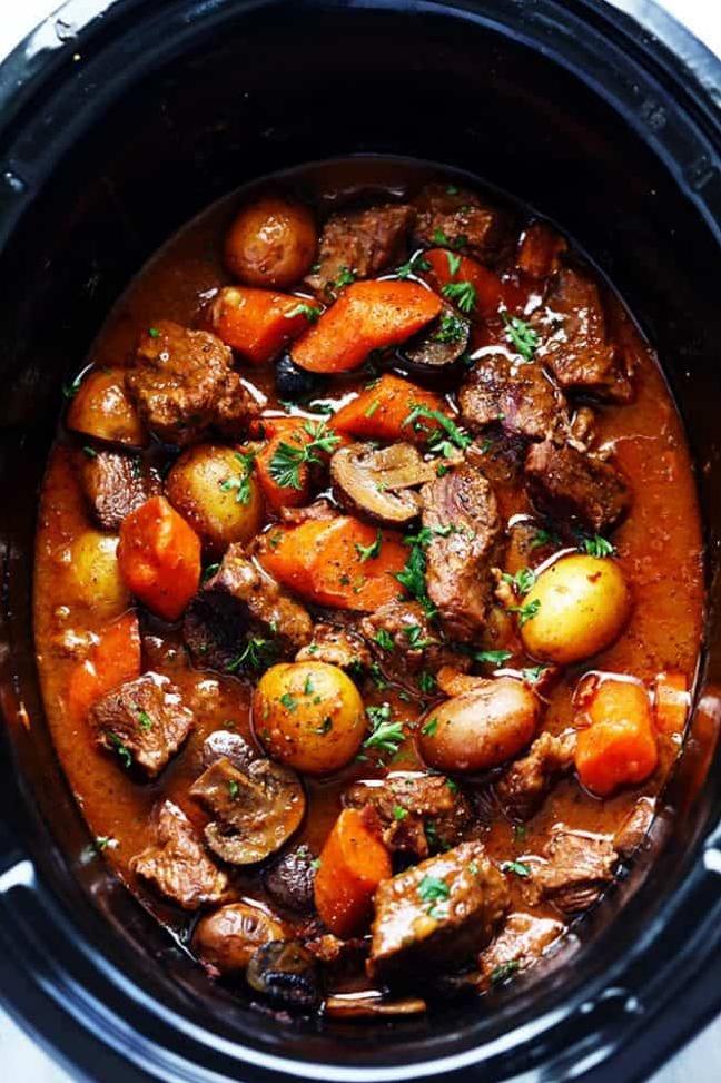  Red wine and beef make the perfect pairing for a hearty and delicious stew.