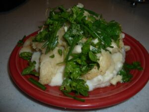 Salt Cod With Onions, White Wine and Cabbage