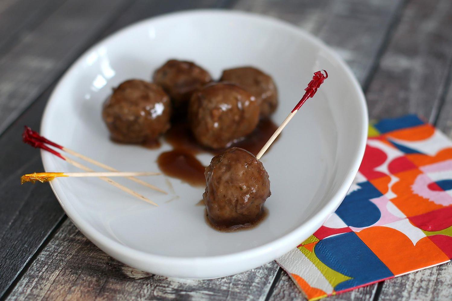  Savor the flavor of these savory meatballs cooked with a hint of wine!