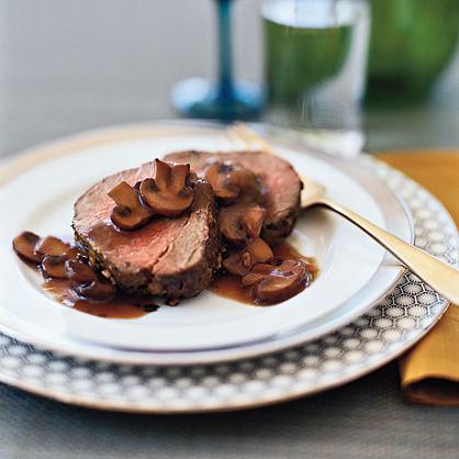  Say hello to my favorite recipe for beef tenderloin with mushroom and onion sauce, topped with fresh parsley.