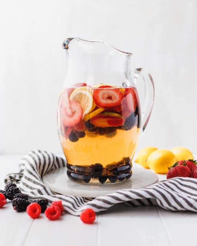  Sipping on a glass of this sangria feels like pure happiness in a glass.