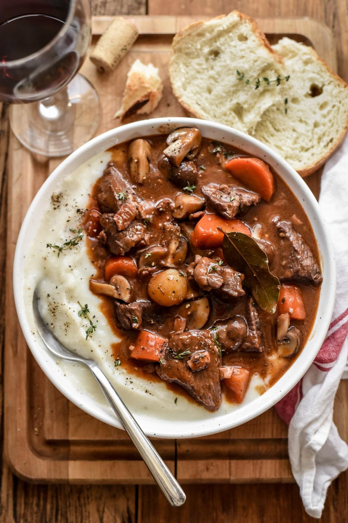  Sizzle up some indulgent beef in red wine and brandy