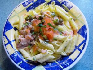 Smoked Salmon and Capers in a Champagne Sauce for Pasta