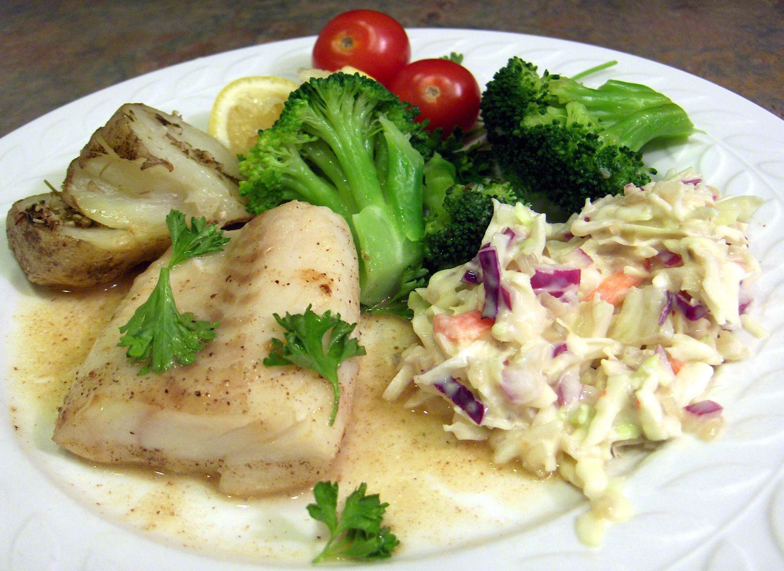  Smooth and flavorful white wine adds depth and character to this simple fish dish.