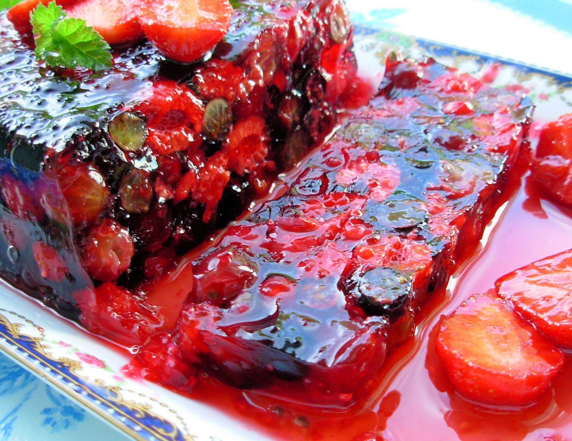 Summer Fruits Terrine or  Bodacious Berries in Wine Jelly!