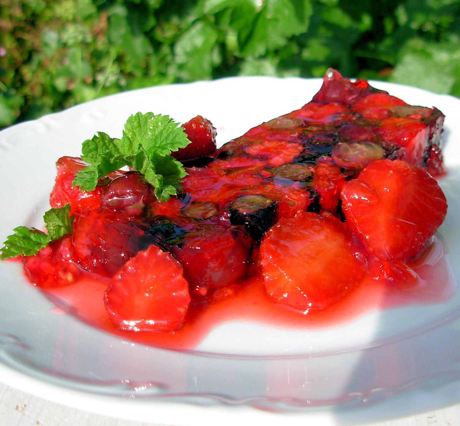  Summer's best fruit medley comes together in this stunning jelly terrine