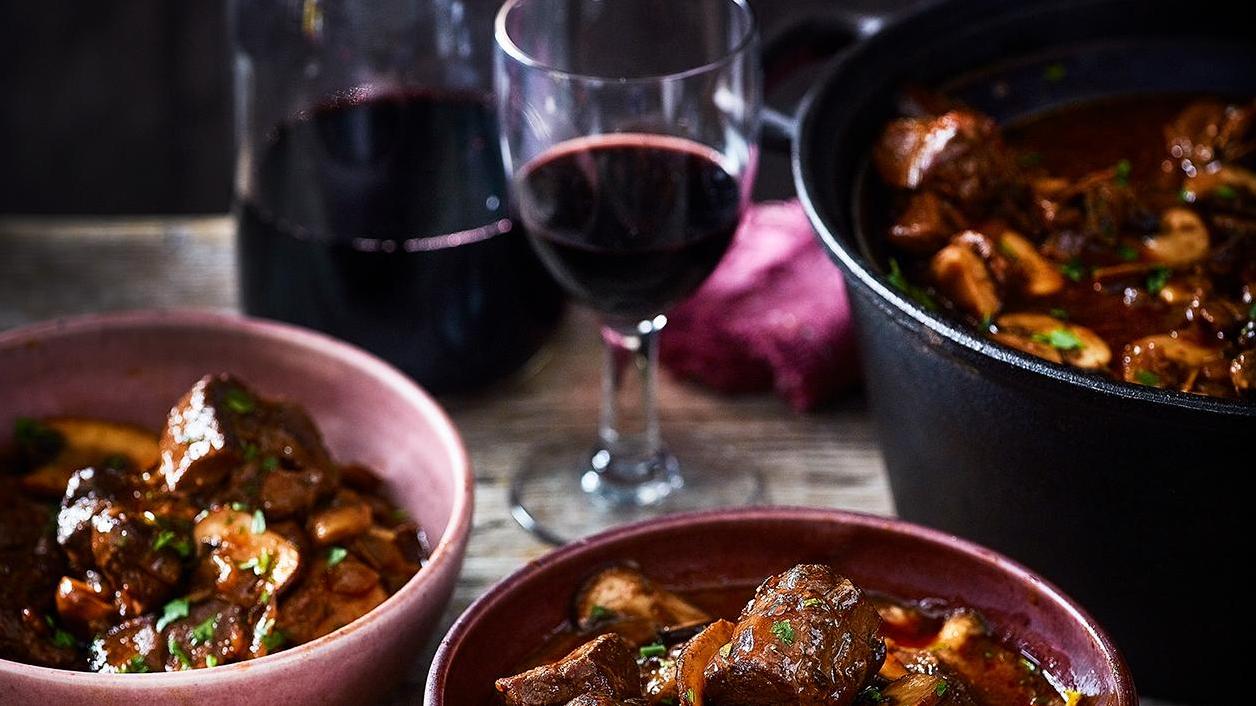  Tender chunks of beef, earthy chestnuts, and a luscious red wine broth - all coming together in one mouthwatering dish 😋