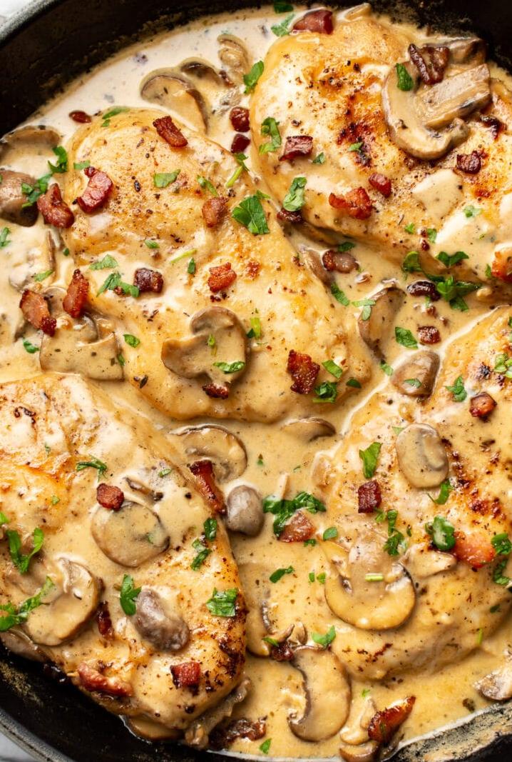  The chicken is perfectly tender in this Riesling cream sauce that is simply divine.