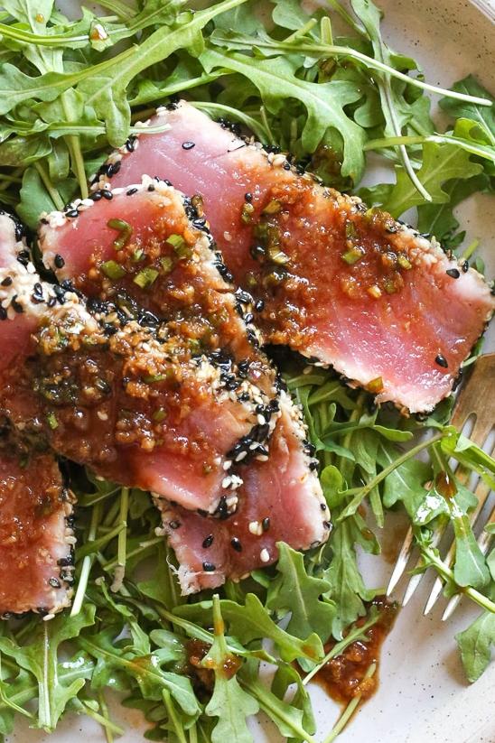  The combination of red wine and balsamic vinegar will add an extra depth of flavor to the tuna steaks.