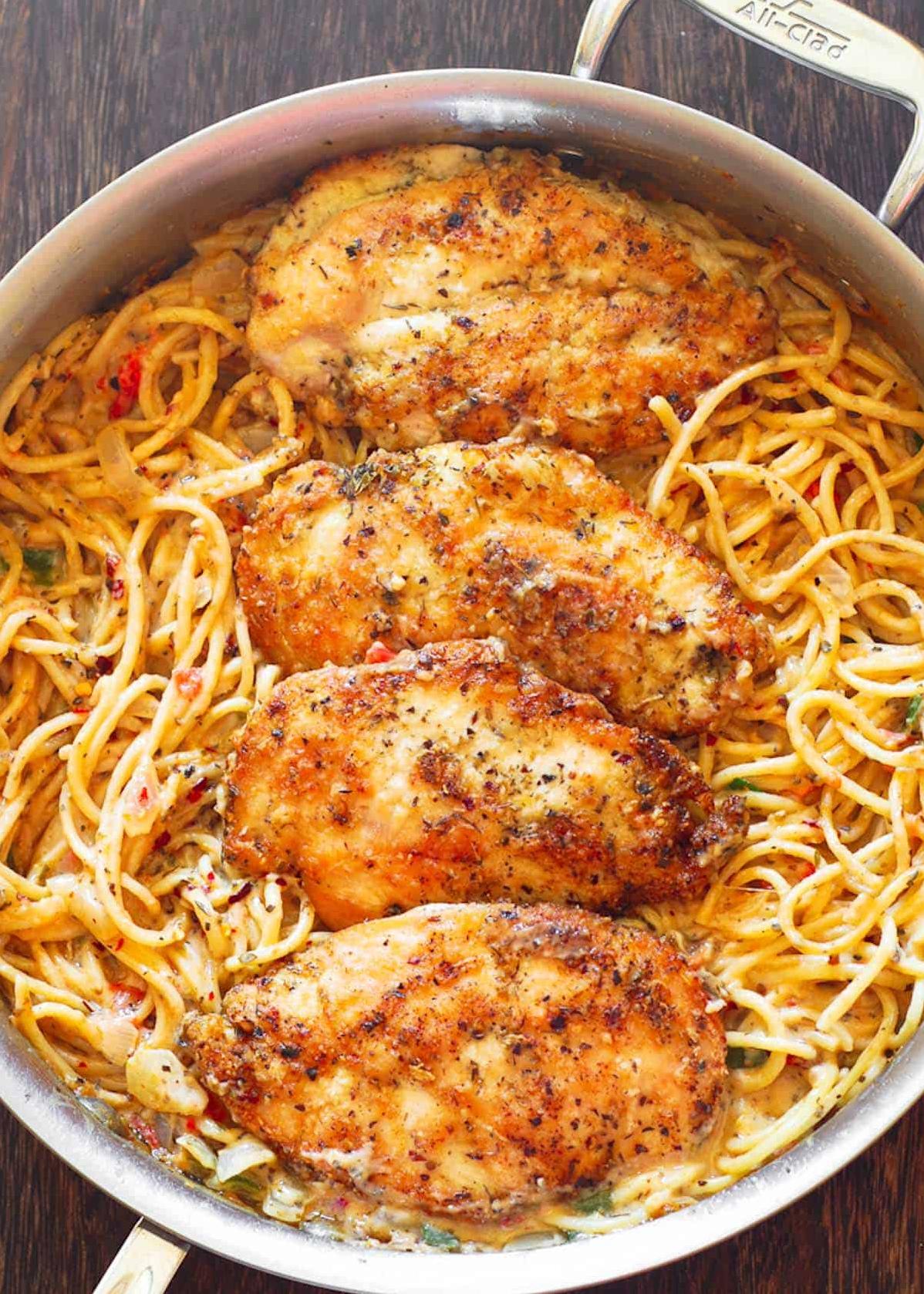  The combination of tender chicken and al dente noodles is simply divine.