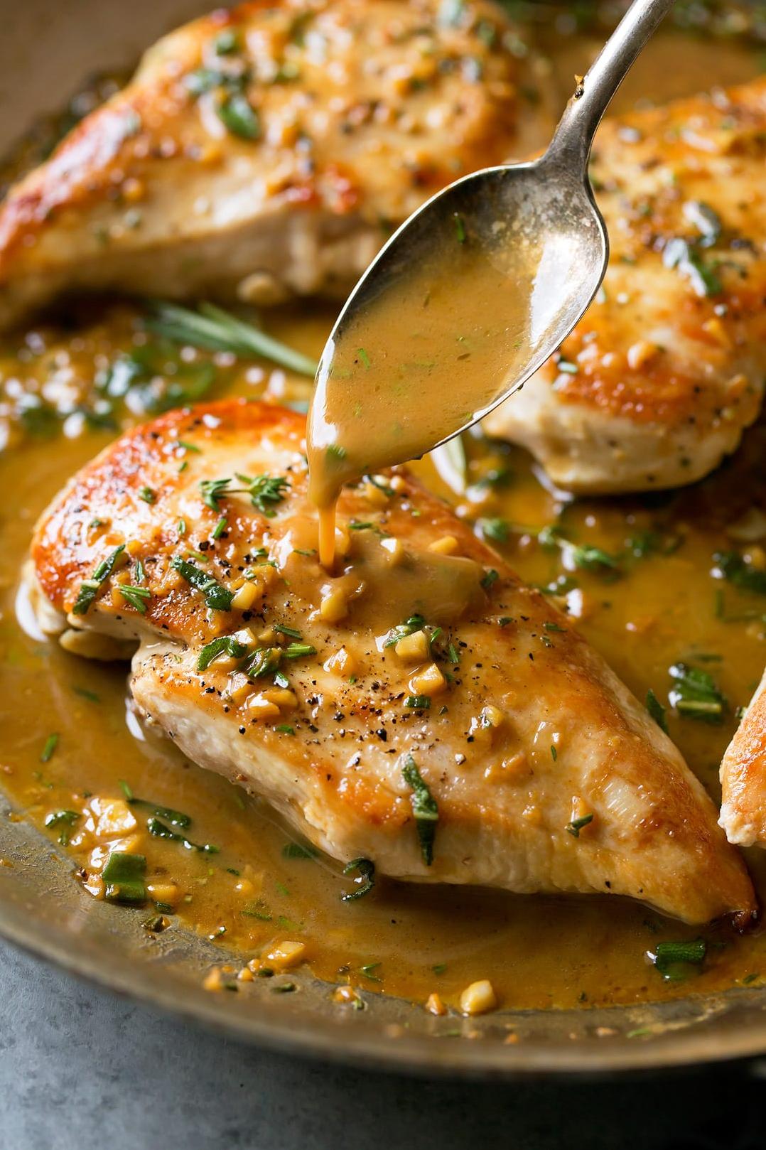  The perfect dinner party dish - Chicken Breasts Sauteed in Butter With Brown Wine Sauce.