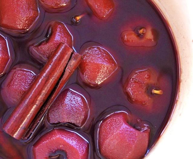  The perfect fall dessert: Apples in Wine and Cinnamon Sauce.