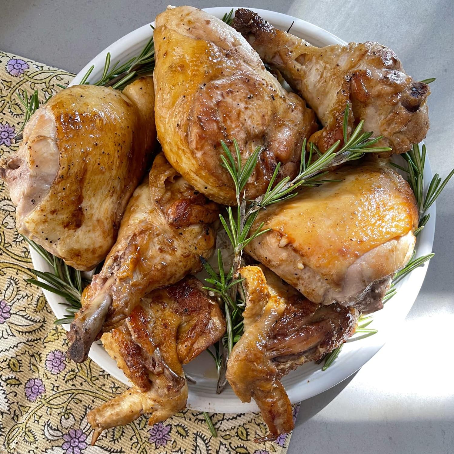  The perfect pairing of succulent chicken and fragrant herbs of rosemary fills your senses with mouthwatering aromas.
