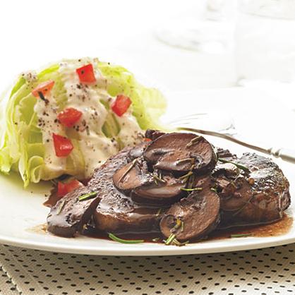  The perfect pairing of tender meat and earthy mushrooms, with a robust hint of red wine