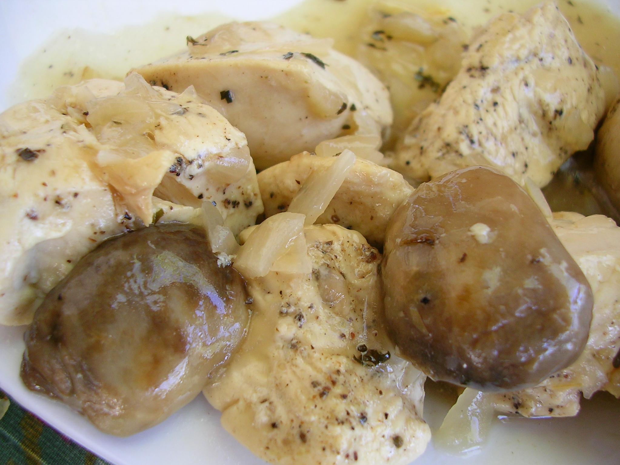  The rich and earthy flavors of the mushrooms perfectly complement the peppery chicken.