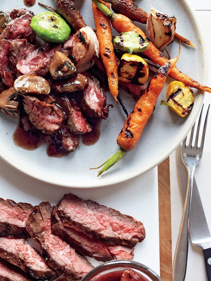  The savory flavors of the mushrooms and wine perfectly complement the rich taste of the steak.