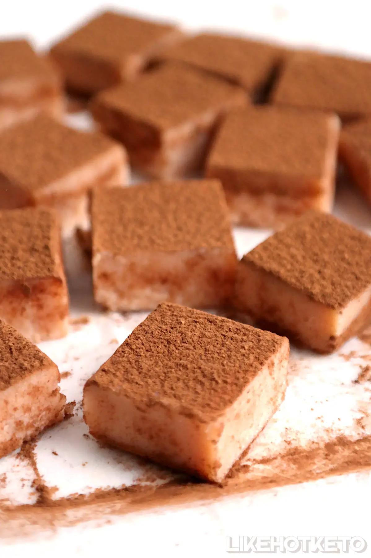  The smooth, silky texture of these squares is a heavenly contrast to the crunchy topping.