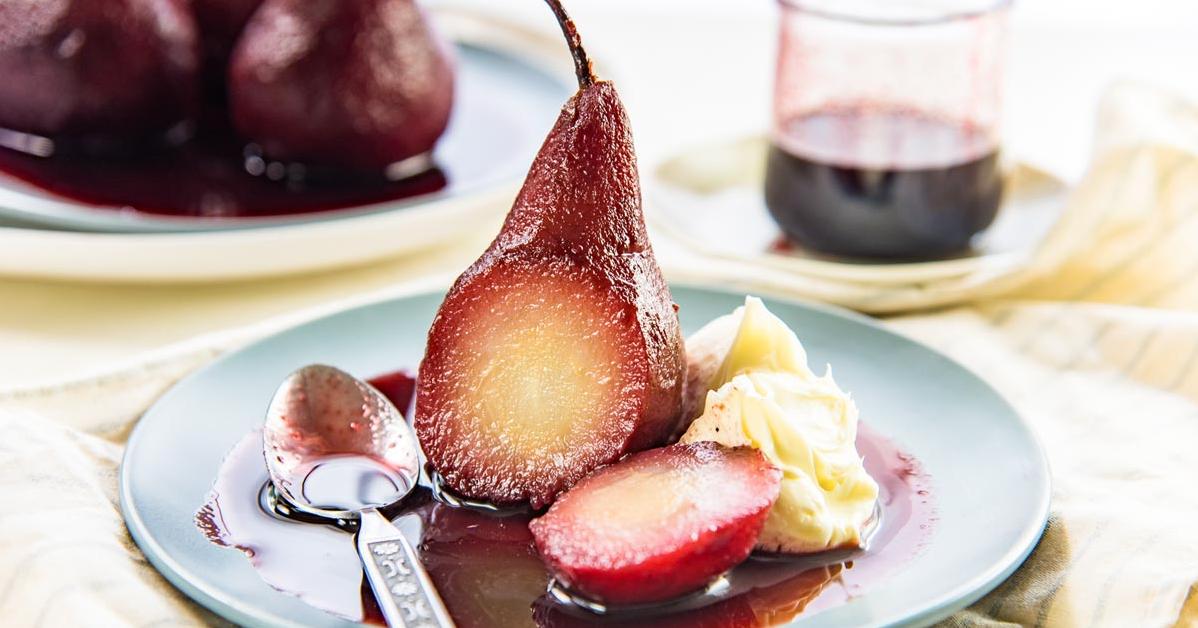  The white wine adds both tang and sweetness to this simple yet elegant dessert