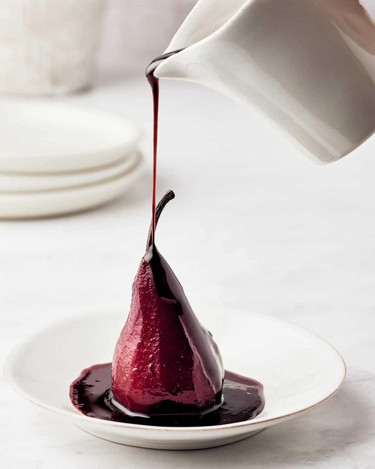  The wine sauce is the perfect finishing touch to these gorgeous pears.