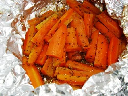  These golden baked carrot sticks are a feast for the eyes as well as the taste buds.