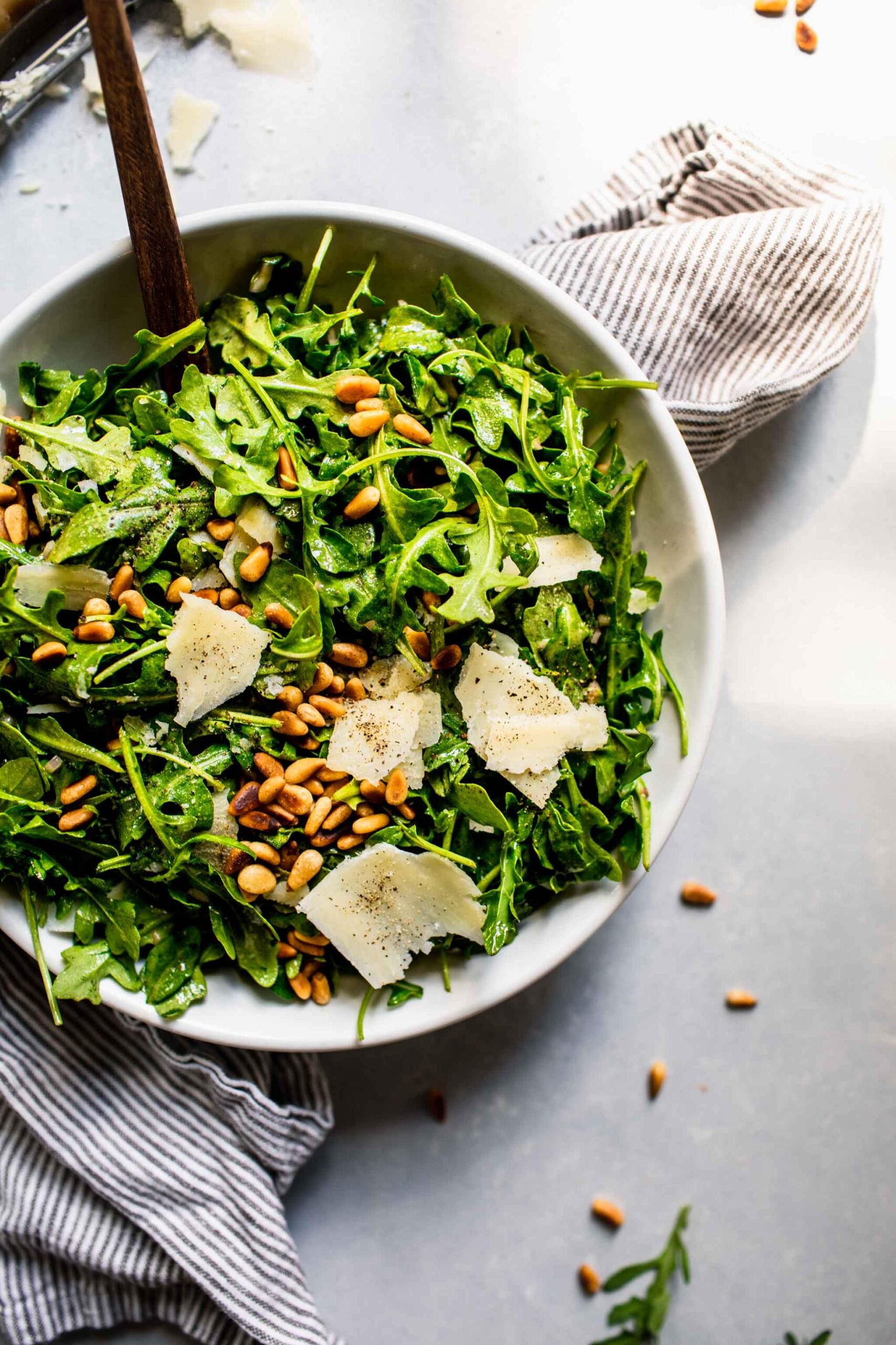 This arugula salad with wine and cheese dressing will become a regular on your summer dinner rotation.